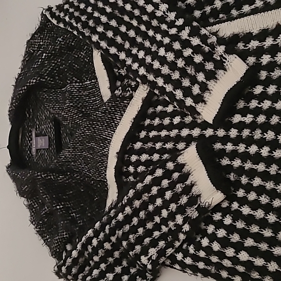 Kate & Mallory Black & White Eyelash Drape Knit Openfront Cardigan EUC - Picture 12 of 12